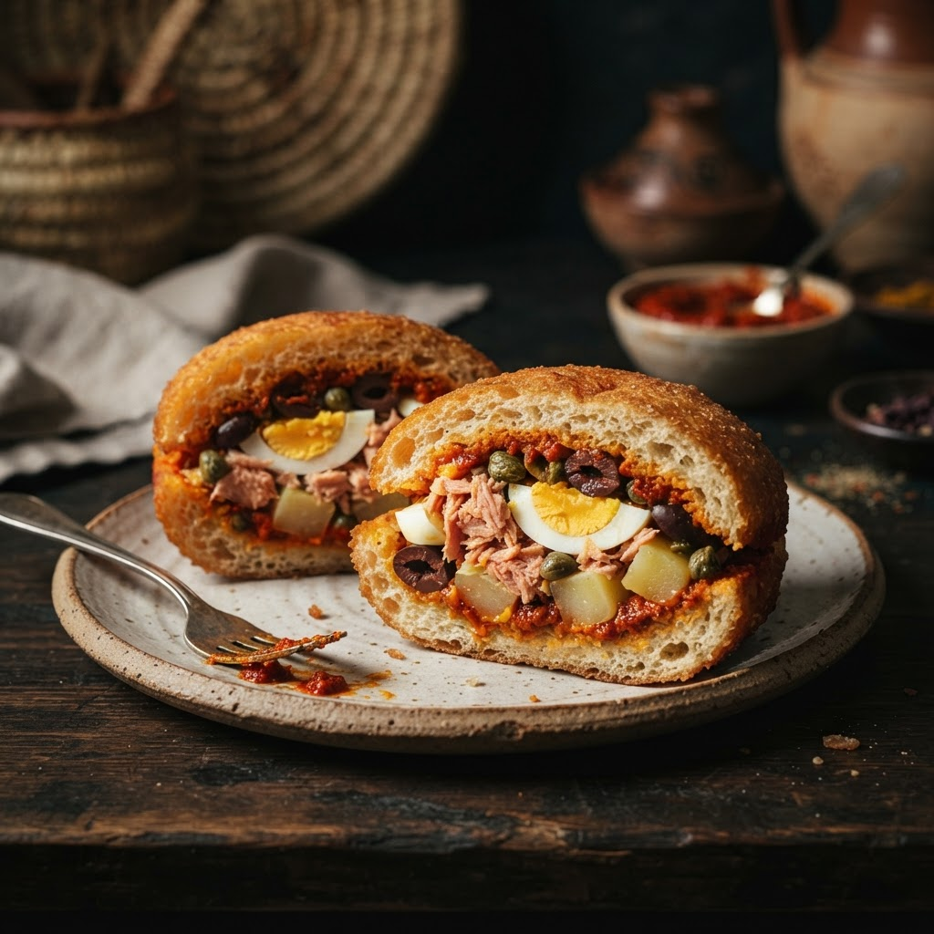 Fricassé Sandwich, a street food dish from Sousse