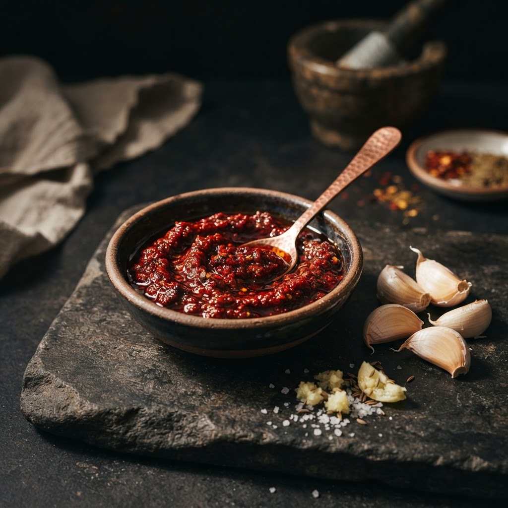 Filfel Chuma, a condiments dish from Tripoli