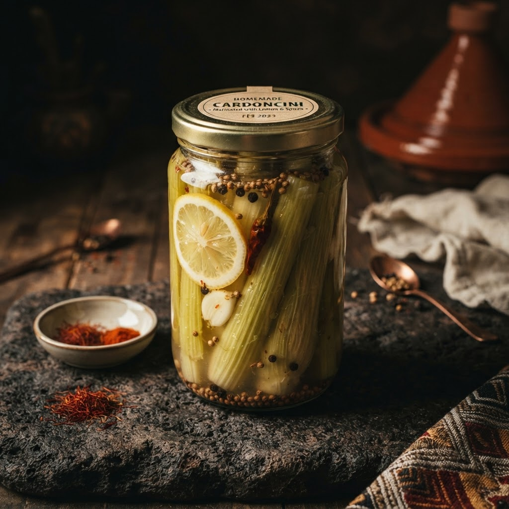 Pickled Wild Cardoon, a condiments dish from Meknes