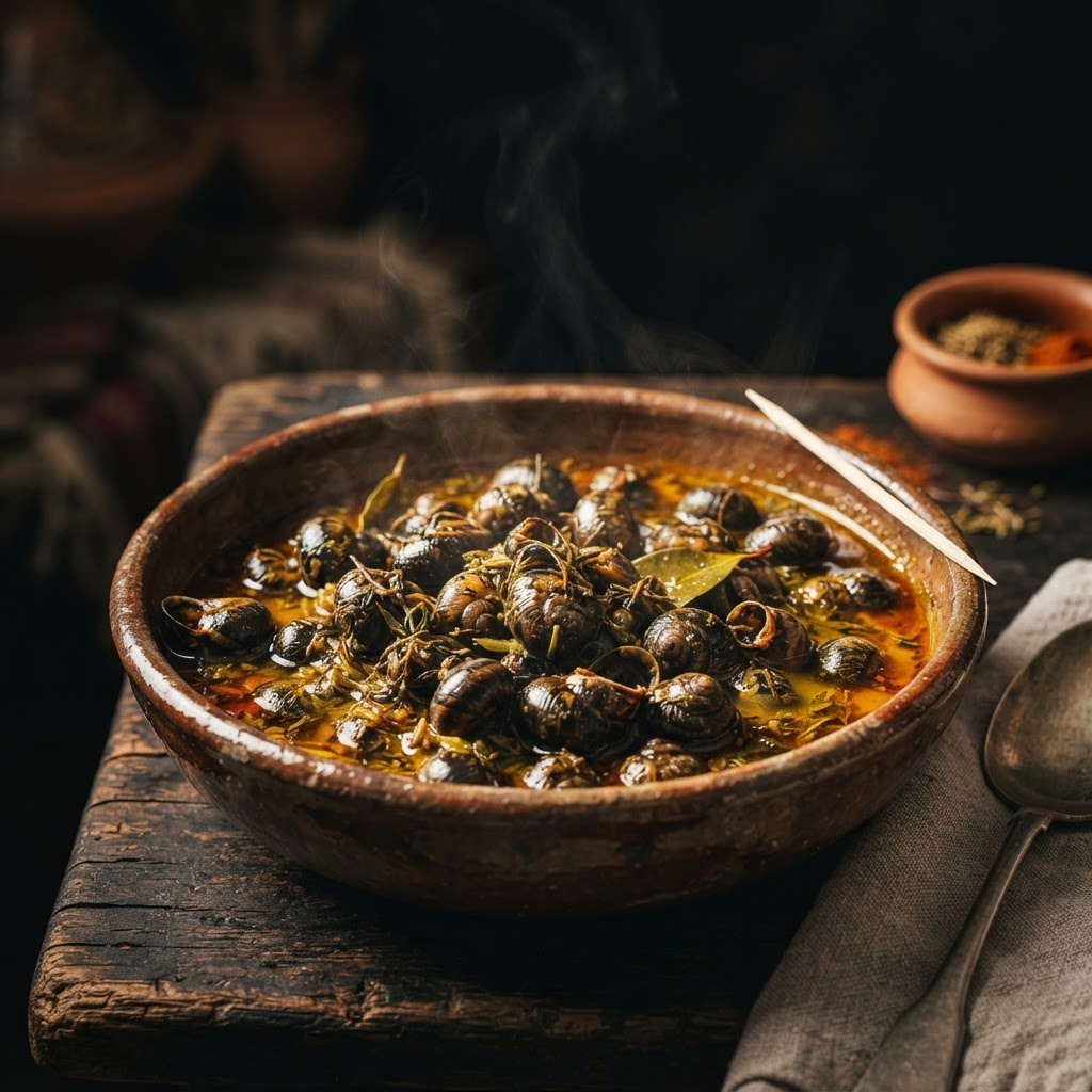 Snail Babbouche Broth, a street food dish from Marrakech