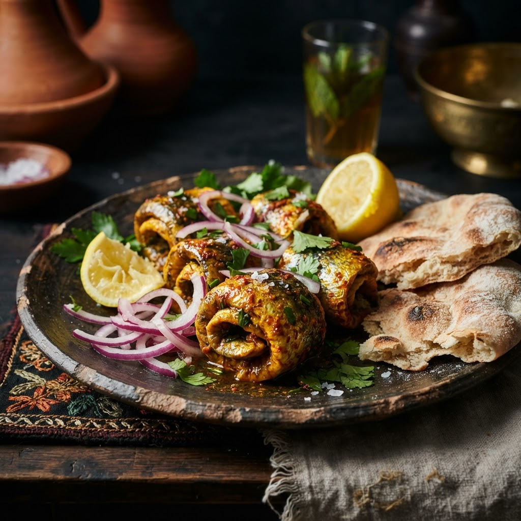 Feseekh Rolls, a street food dish from Rosetta