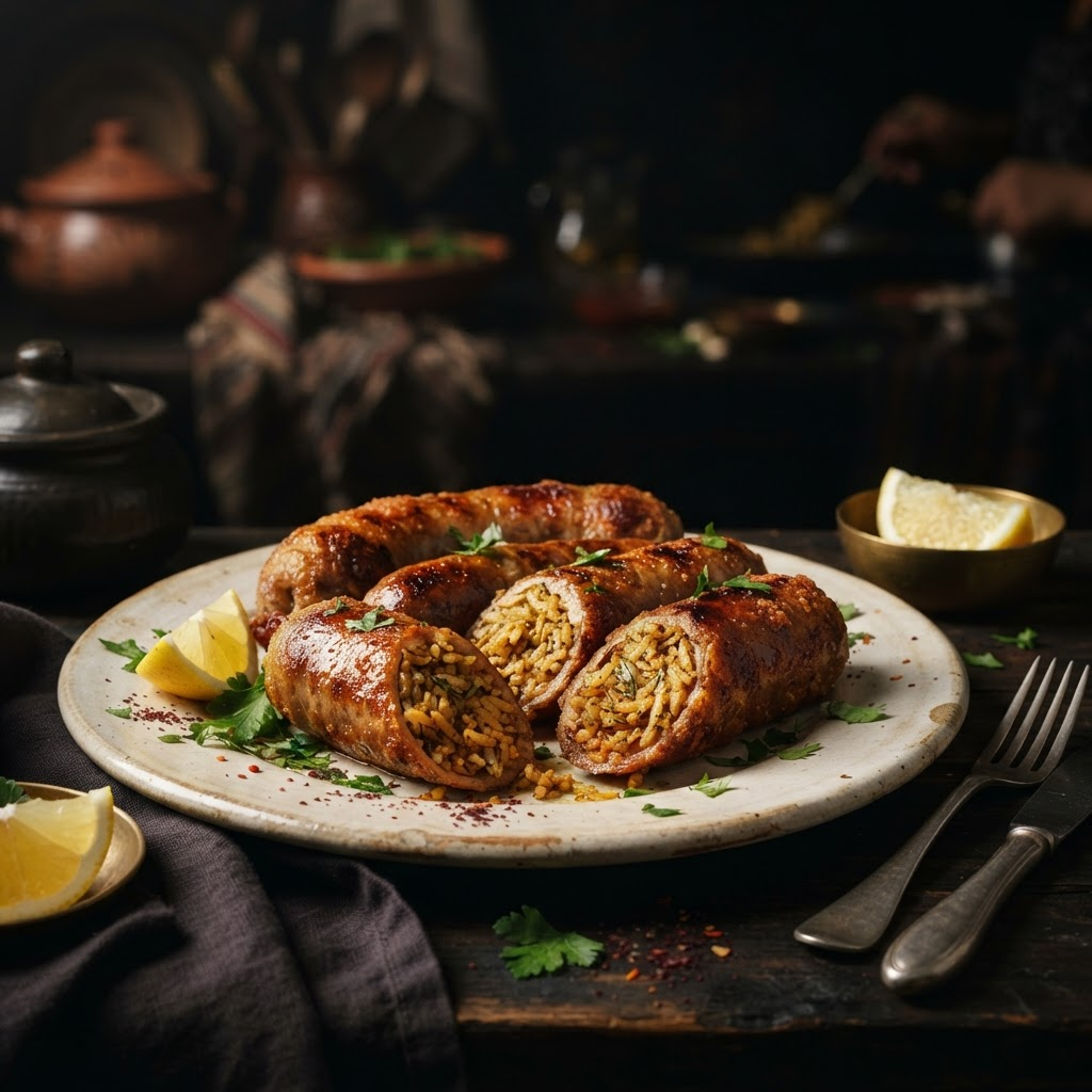 Mombar Rice Sausage, a street food dish from Giza