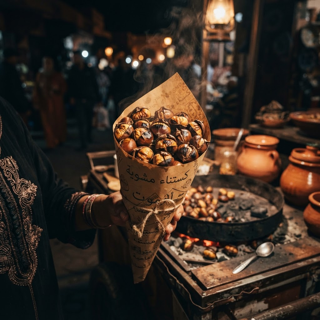 Roasted Chestnut Cone, a street food dish from Blida