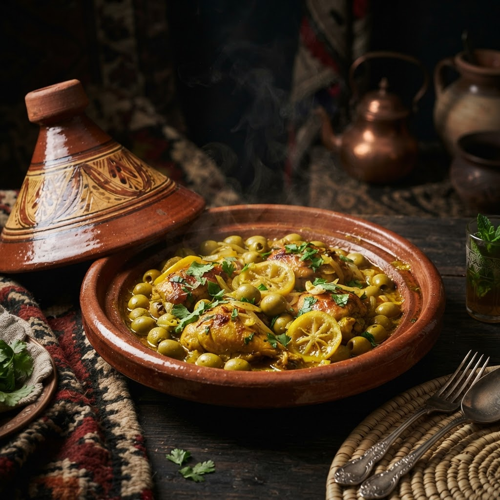 Chicken M’qualli with Preserved Lemon, a tagines & stews dish from Fez