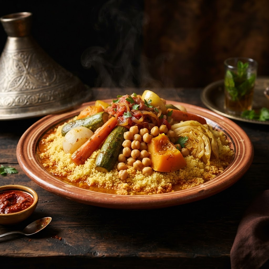 Seven-Vegetable Couscous, a tagines & stews dish from Casablanca
