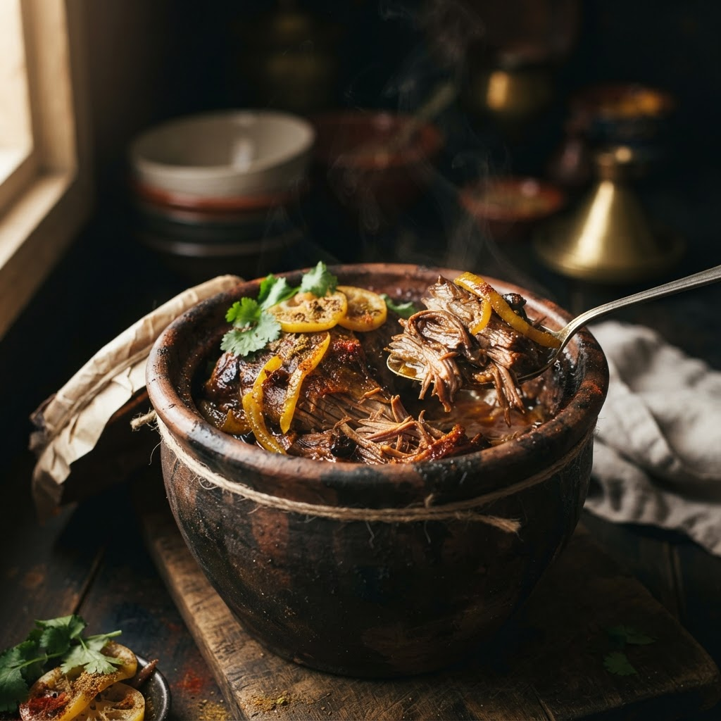 Lamb Tangia, a tagines & stews dish from Marrakech