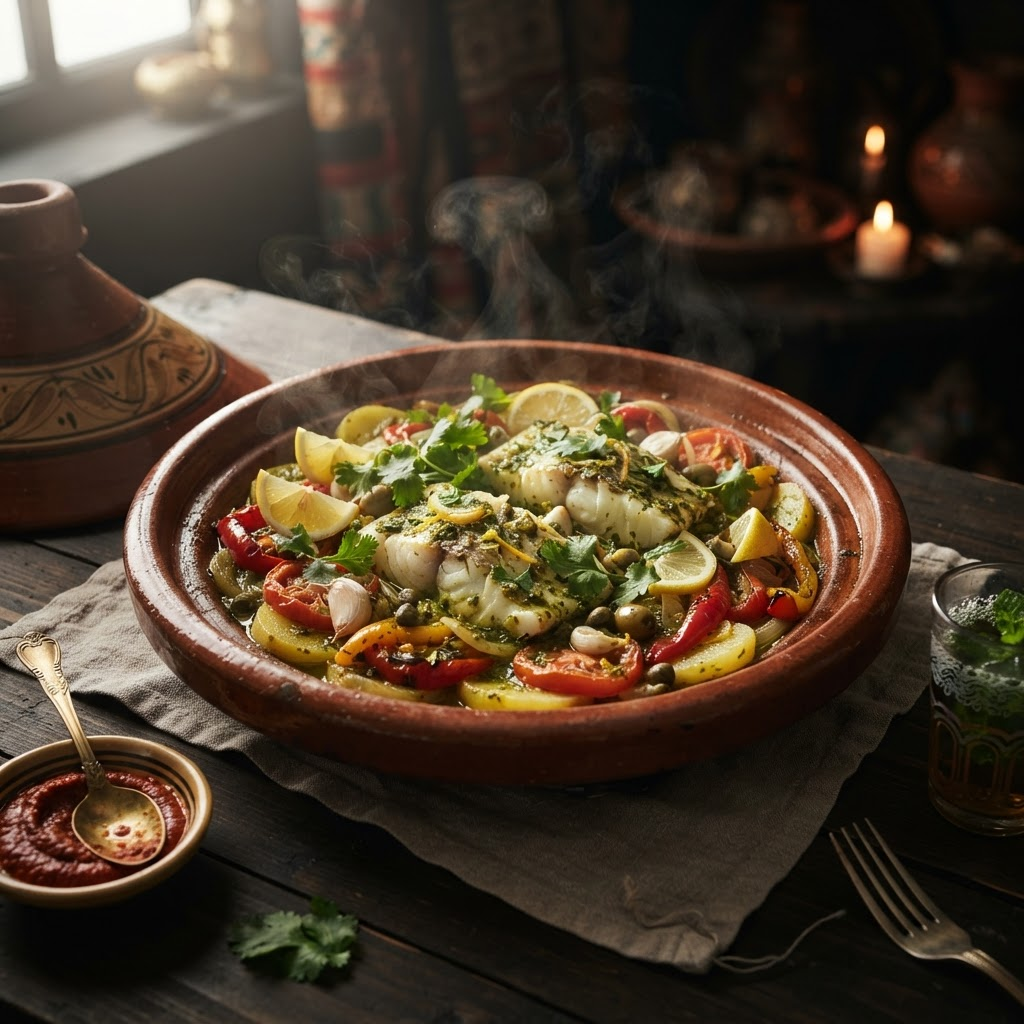 Fish Tagine Chermoula, a tagines & stews dish from Essaouira