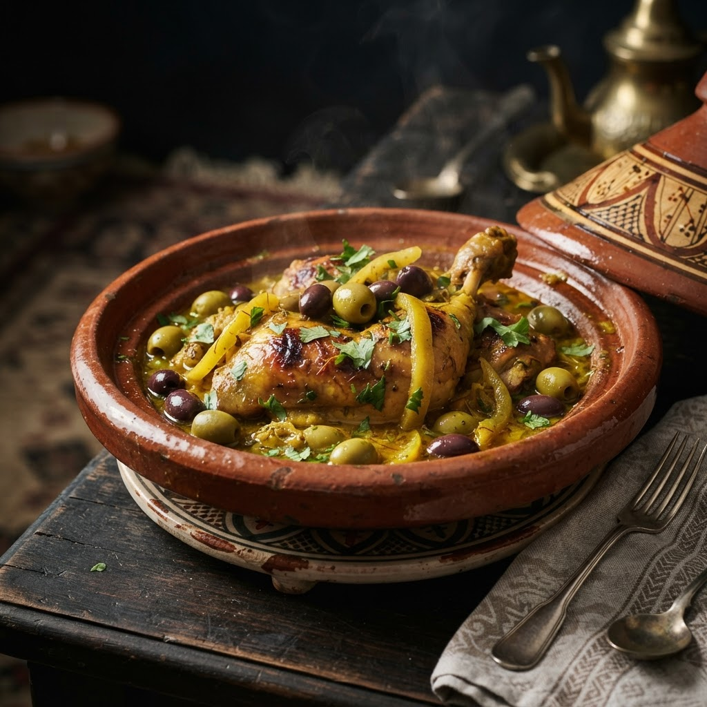 Djej Bil Zaytoun, a tagines & stews dish from Tlemcen