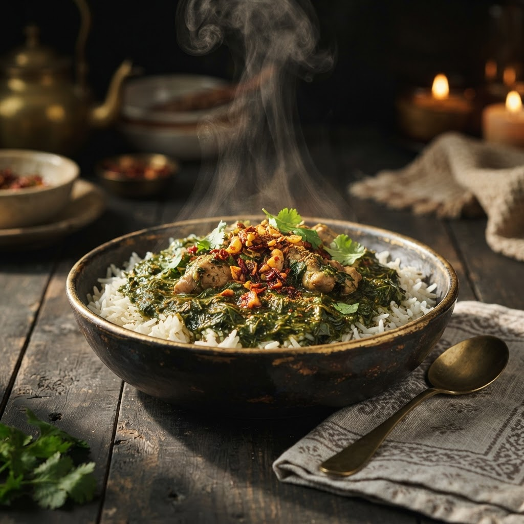 Molokhia with Rabbit, a tagines & stews dish from Cairo