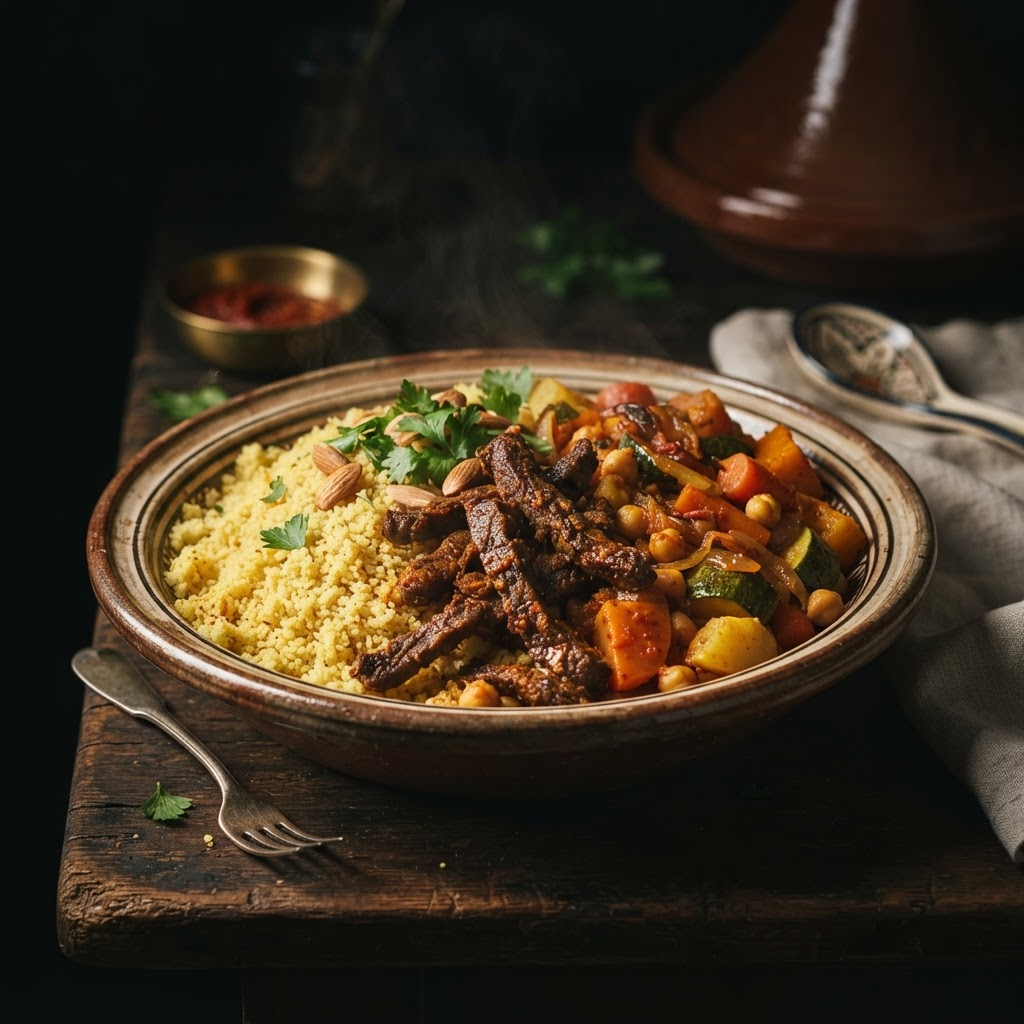 Kaddid Dried Beef Couscous, a tagines & stews dish from Sfax
