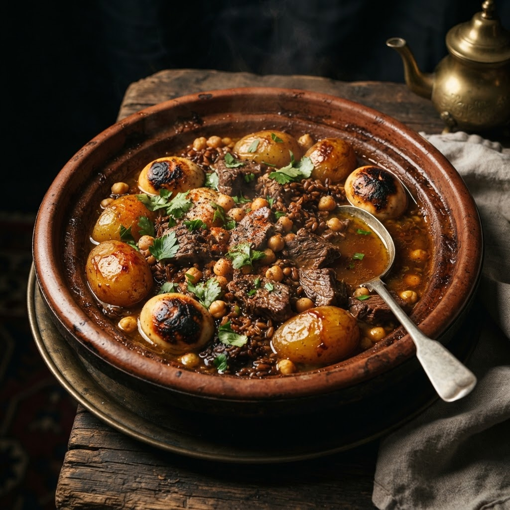 Skhina Sabbath Stew, a sephardic traditions dish from Fez