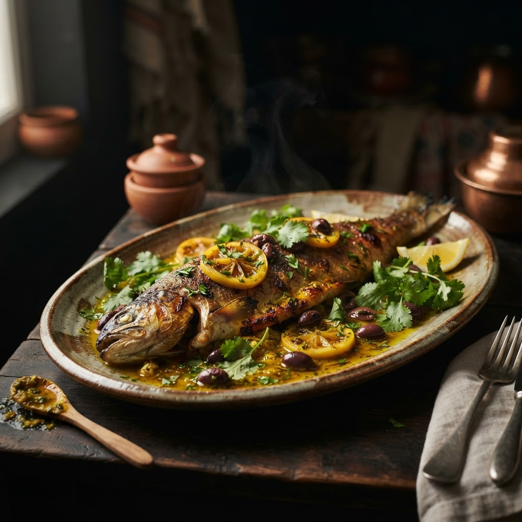 Trout with Preserved Lemon, a sephardic traditions dish from Sefrou