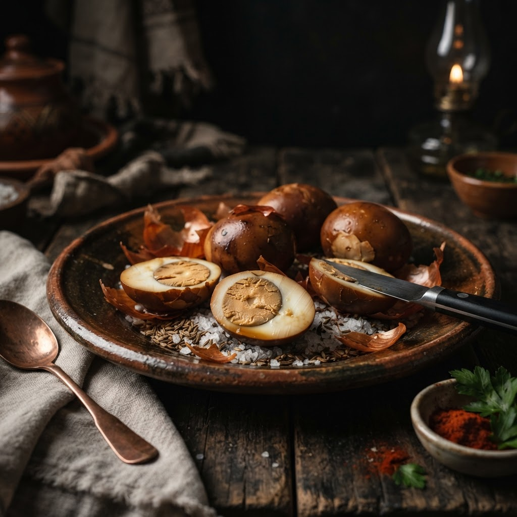 Huevos Haminados, a sephardic traditions dish from Tangier