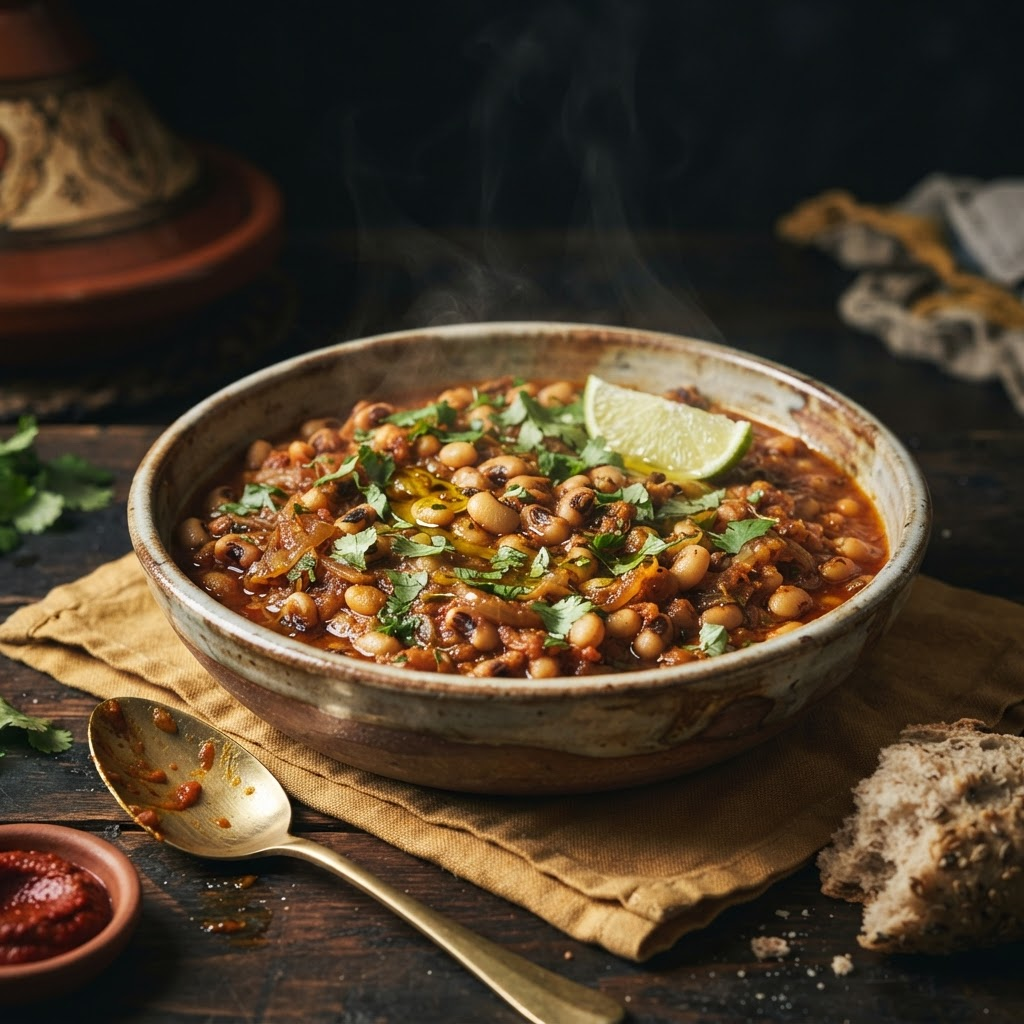 Lubia Black-Eyed Peas, a sephardic traditions dish from Tunis
